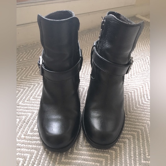 All Saints, Jules block heeled black leather boots - Picture 6 of 9